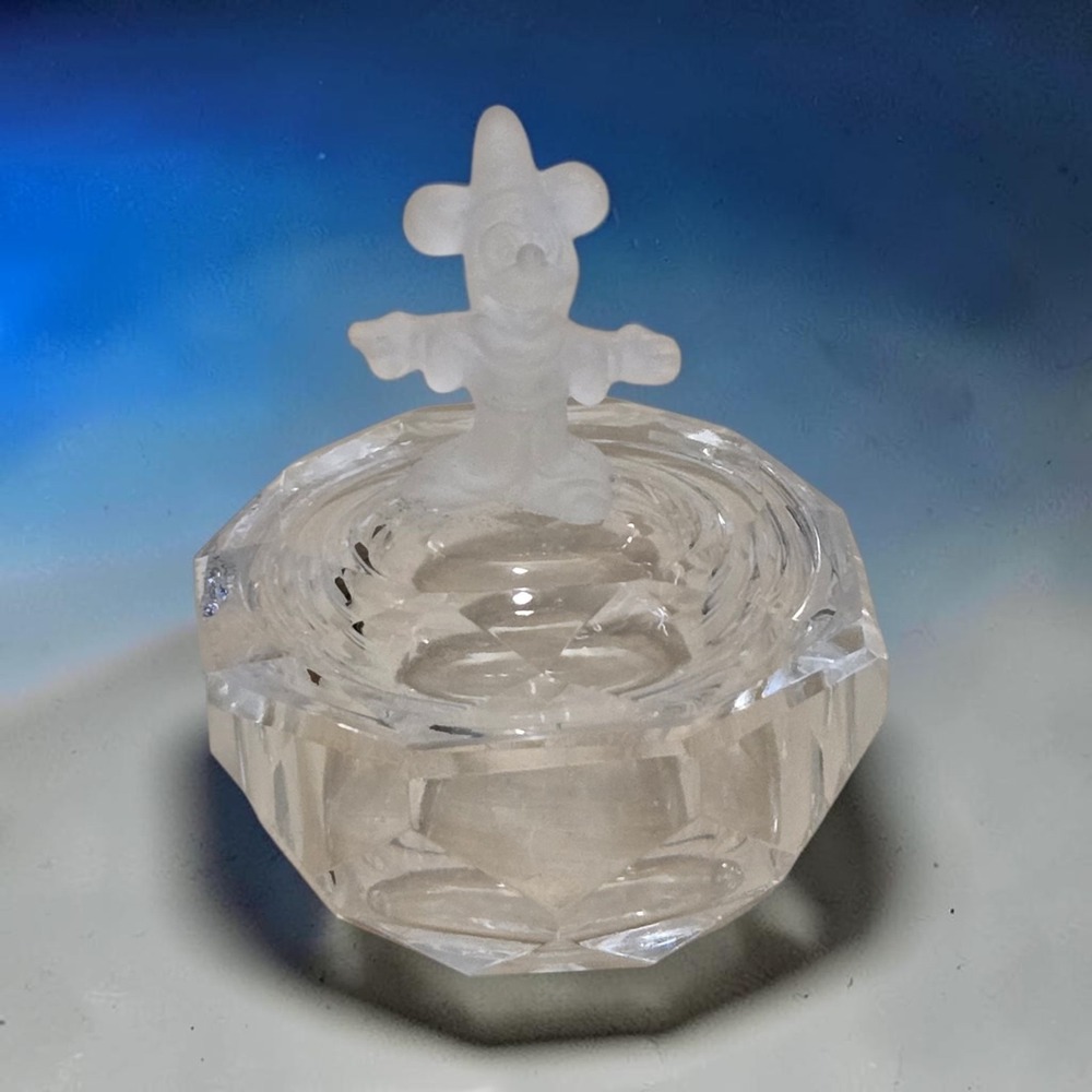 Crystal Disney Fantasia Sorcerer's Mickey Mouse Ring Trinket Box 2.25"